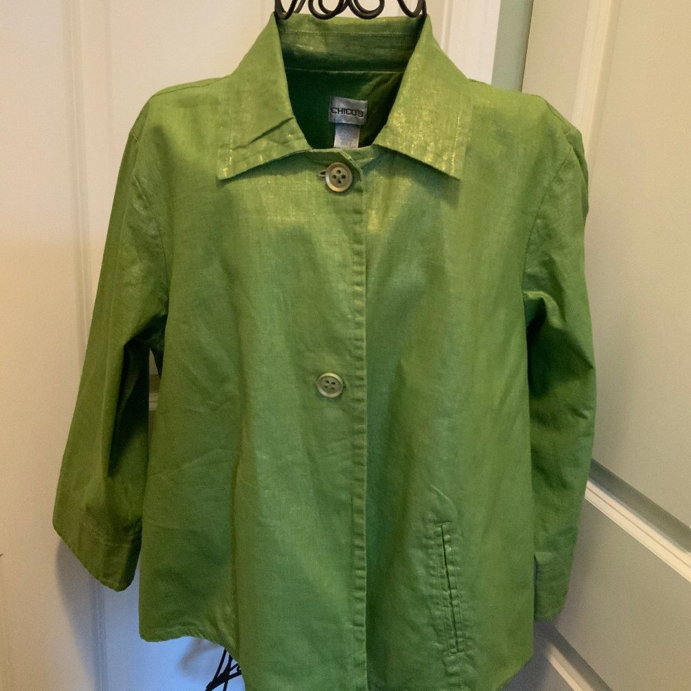 Chico’s Spring Green Jacket Size 2